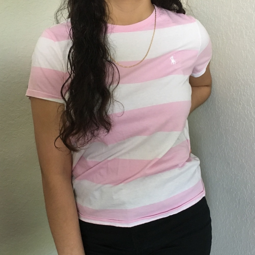 Ralph Lauren Sport Light Pink & White Striped Top